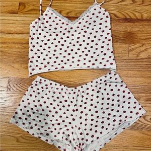 Brandy Melville/John Galt - rare Nicolette strawberry PJ top and shorts.